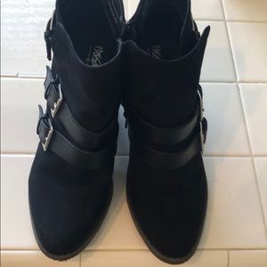 Black booties with buckles